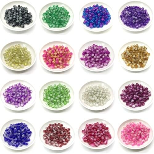 30pcs 8mm Round glass beads For Jewelry making DIY Pearl Earrings charm necklace jewelry production