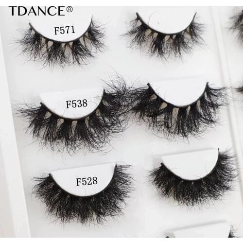 TDANCE Fluffy Mink Lashes Short Messy Wispy Natural Eyelashes 13mm-20mm Handmade Real 3D Mink Hair Eyelash Makeup False Lashes