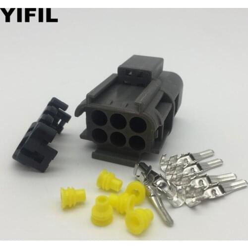 5pcs/lot 6 Pin/Way Male Ignition Coil Pack O2 Oxygen Sensor Connector Plug Adapter With Terminals And Seals 7122-1864-40