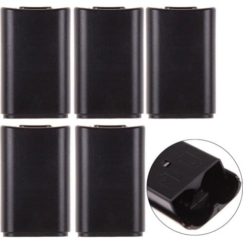 5Pcs/Lot Gamepad AA Battery Back Door Cover Game Controller Back Cover Case Replacement Black for XBOX 360 Wireless Controller