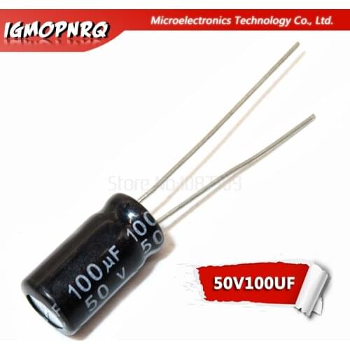 50pcs 50V100UF 8*12mm 100UF 50V 8*12 Electrolytic capacitor new original