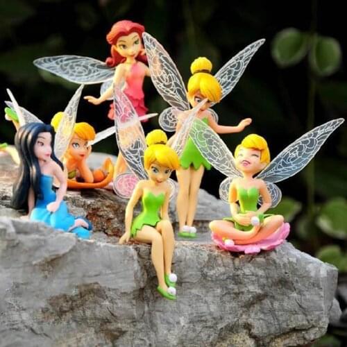 6pcs/set Anime Cartoon Princess Tinker Bell PVC Action Figure Toys Girls Dolls Gift for Children