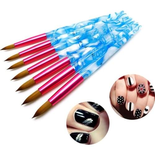 Acrylic Nail Brush Sable Nail Art Gel Brushes Professional Manicure UV Gel Builder Tools DIY Carving Dotting Drawing Pen