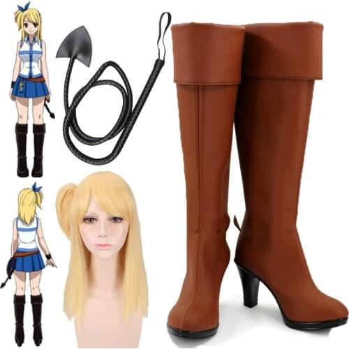 Anime FAIRY TAIL Lucy Heartfilia Cosplay shoes wigs Props Leather Star Whip Cosplay Accessory Cosplay Weapons Halloween suis