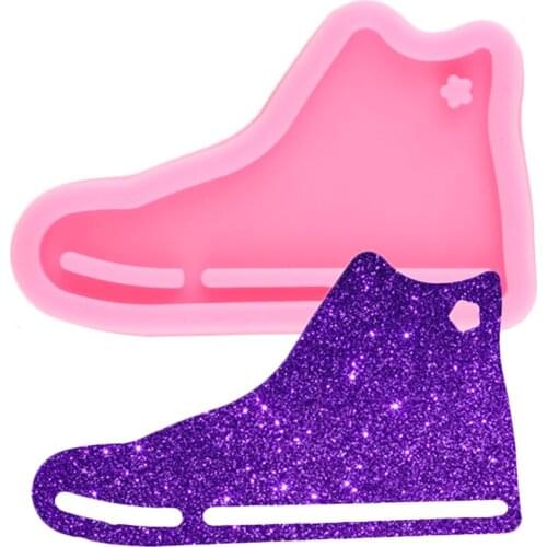 Shiny Sport Shoes Keychains Silicone Mould Polymer Clay Pendant Molds Necklace Jewelry Epoxy Crafting Mold