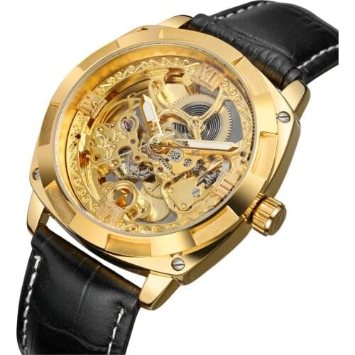 FORSINING Mechanical Mens Wrist Watches Automatic Skeleton Vintage Watch Men Steampunk Clock Transparent Wristwatch montre homme
