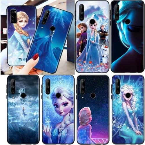 Disney Frozen Princess For Honor 8S 8C 8X MAX 8A 8 7S 7A 7C Play 3E Prime Pro 2020 2019 Silicone Black Phone Case