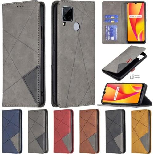 C15 Case For Realme C15 Cover Case Magnet Flip Leather Coque For OPPO RealmeC15 C 15 V13 C21 C20 C12 C25 C11 Wallet Funda Etui