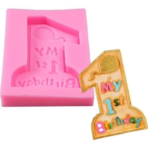 Numeric '1' Shape Fondant Cake Silicone Mold Chocolate Candy Molds Cookies Pastry Biscuits Mould Baking Cake Decoration Tools