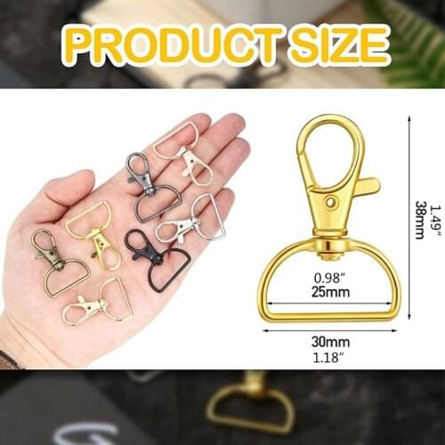 D Rings Lobster Claw Clasp 35 Pieces Swivel Keychain Pendant Push Gate Snap Hook Durable Alloy Jewelry Craft for Jeans B03B