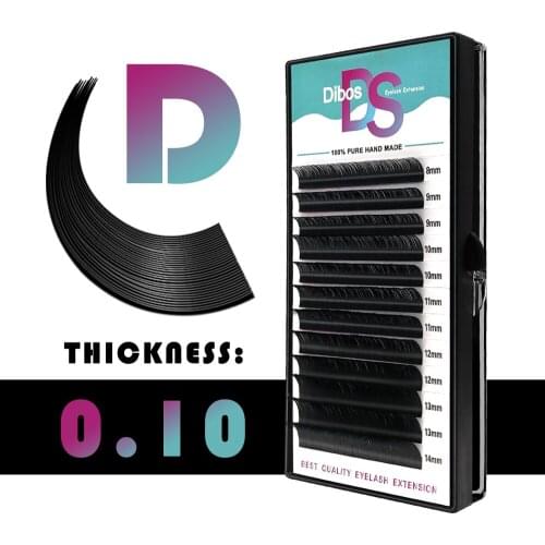 Dibos New Eyelash Extensions Individual Mink 010 D curl Softer split Tips higher Volume Looking