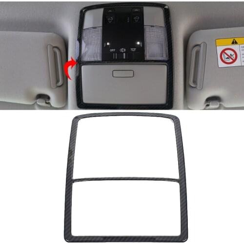 For Toyota Land Cruiser Prado FJ150 2010-2020 ABS Carbon fiber Front Reading Light Panel Trim Molding Cover Car Styling