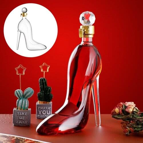 350ML Whiskey Decanter High-Heeled Shoes Wine Bottle Gift for Liquor Glass