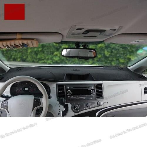 Car Dashboard Cover Mats Avoid Light Pad Instrument Carpets for toyota sienna 2015 2016 2017 2018 xl30 2011 2012 2013 2014 auto