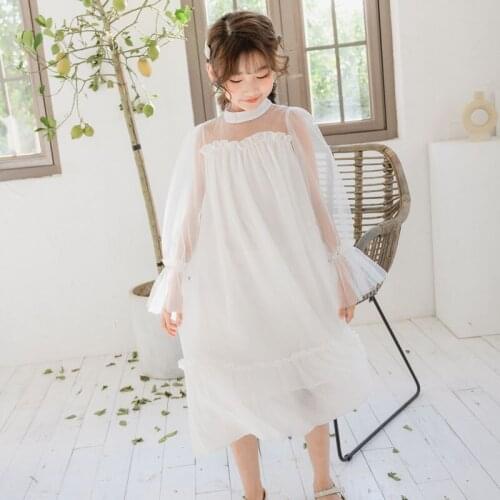 Fashion 2020 Spring and Summer New Style Cute Princess Dress Kids Girls Long Sleeve Star Dresses Baby Girls Mesh Dresses, #8616
