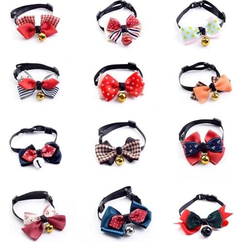 Fashion Accessories for Small Dogs Collar Tie Bell Colorful Pet Products Supplies