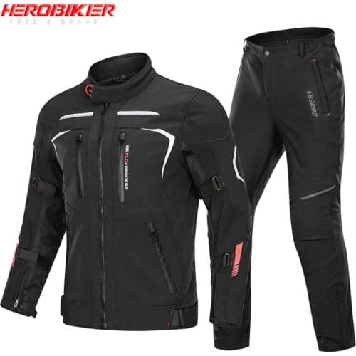 Autumn Winter Waterproof Motorcycle Jacket Pants Suit Men Moto Jacket Motocross Cold-proof Riding Clothing CE Armor