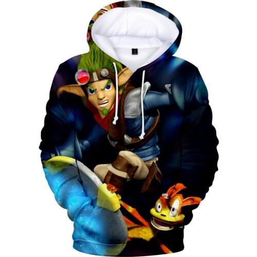 Newest JAK 3 Hoodies Sweatshirt 3D JAK & DAXTER print Casual Classic Hoodie Spring/Autumn Anime Cool Pop Casual Hoodies Tops
