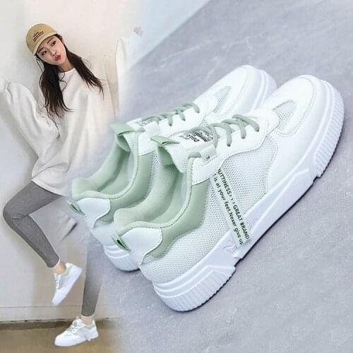 2021 New Womens Shoes Casual White Shoes Breathable Hollow Mesh Surface Sneakers Womens Sneakers