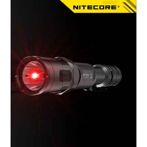 Original nitecore MT20A Multitask Tactical Flashlight XP-G2 R5 White+Red LED Light Illumination Camping Hand Light Free Shipping