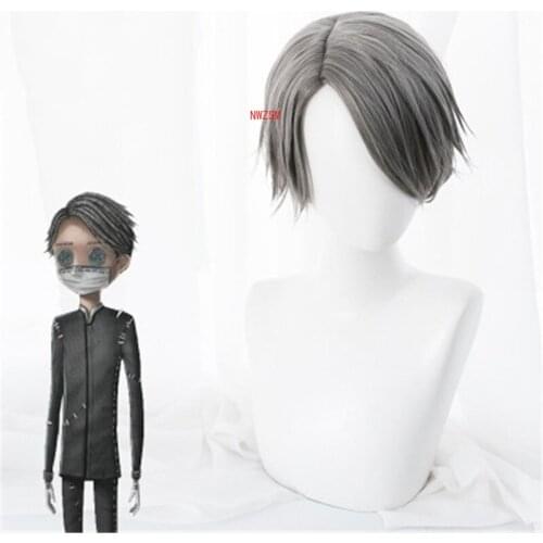 Game Identity V Cosplay Wig Embalmer Aesop Carl Role Play Wigs Synthetic Hair Halloween Party Performance Costume Wig+Wig Cap