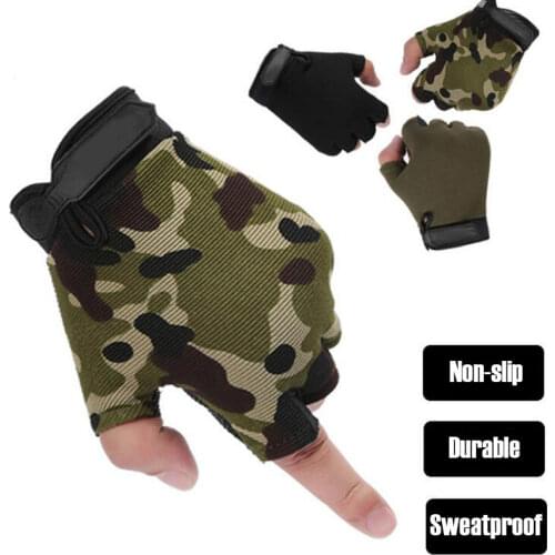 Anti-Slip Fingerless gloves Men Half Finger Fishing Hunting Cycling Gloves Outdoor Tactical Sport Equipment Camping Gloves