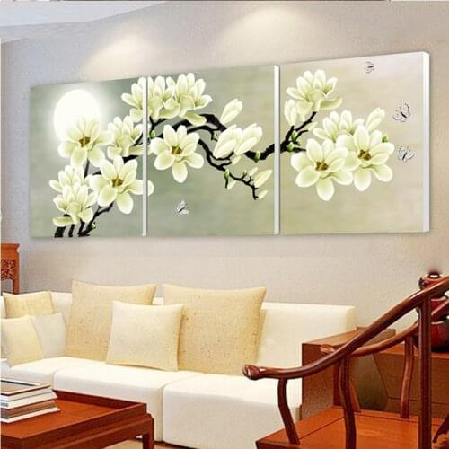 3 Pieces Orchid Triptych Posters Wall Art Canvas Prints Pictures Home Decor Paintings Accessories for Living Room Decorations