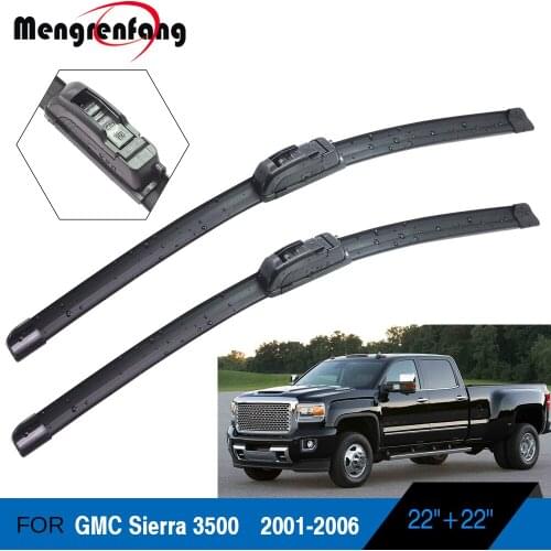 For GMC Sierra 3500 Car Styling Front Windscreen Wiper Blades Soft Rubber Wiper J Hook Arms 2001 2002 2003 2004 2005 2006