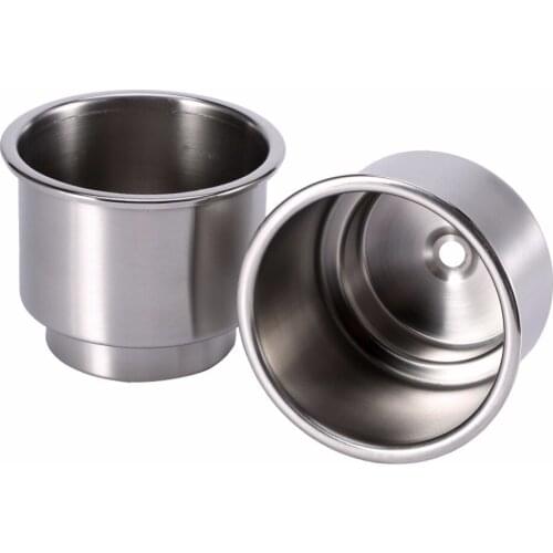 Car-Styling 2Pcs Car Stainless Steel Cup Drink Bottle Holder 4.1" Silver Drink Holders 2016 New