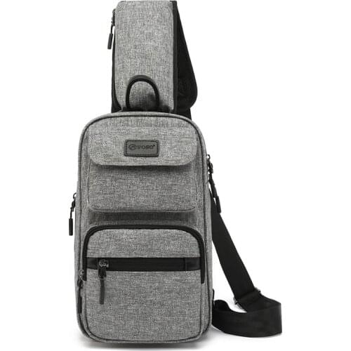 New USB Charging Shoulder Bag Messenger Bag Mens Anti-theft Chest Bag Waterproof Travel HandBag