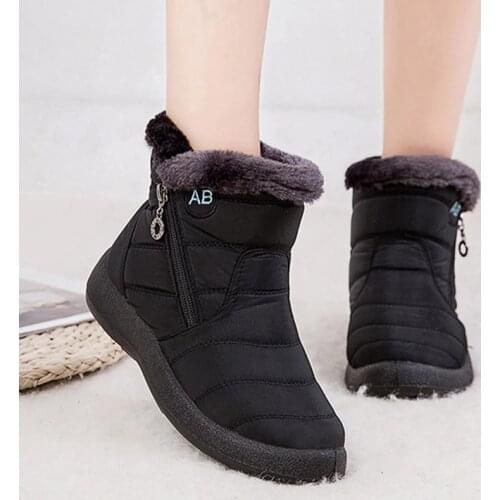 Thick Warm Plush Waterproof Woman Snow Boots Women Plus Size 43 Non Slip Platform Ankle Boots Winter Cotton Padded Shoes
