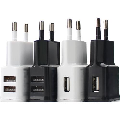 5V 2A Universal Power Supply Adapter USB Double USB Phone Charger AC DC 5V Power Adpater Supply Charger For iphone Android