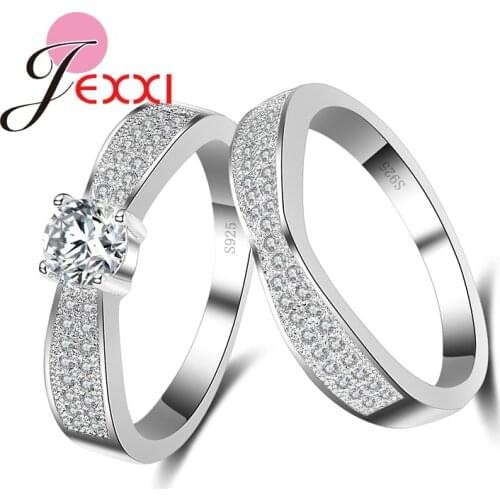 Top Quality Engagement Rings Set CZ Crystal AAAA+ Crystal Filled Bugue Ring For Female Party Accessories