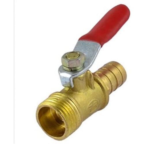 1 Pc 3/8"PT Male Thread to 10mm Barb Hose Lever Handle Brass Ball Valve