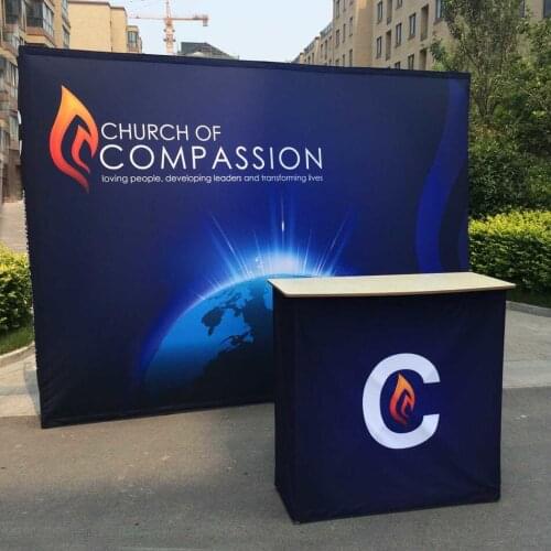 10ft Straight Tension Fabric Trade Show Display Booth Pop Up Stands Backdrop Wall Free shipping