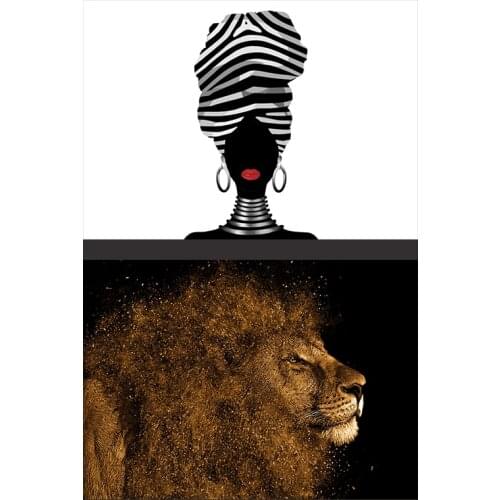 100X140CM Abstract Lion Oil Painting on Canvas Poster and Prints Wall Art Picture for Living Room Decor