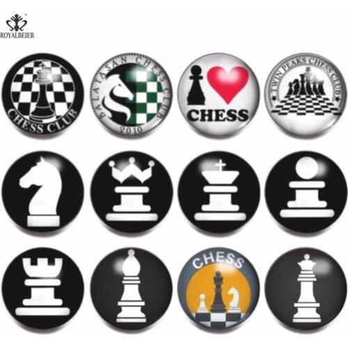 12pcs/Lot Black and White Geometry Patterns Good Luck Charms 18mm Glass Beads Buttons For DIY Snaps Bracelet Snap Jewelry KG0005