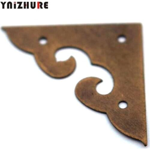 20pcs 35MM Chinese Antique Pure Copper Furniture FIttings Jewelry Box Wooden Cabinet Copper Wrap Angle Corner Paste Kok