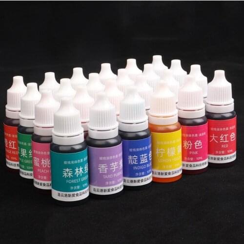 24Colors 10ml Epoxy Resin Pigments Liquid Colorant DIY Aromatherapy Candle Making Oily Pigment UV Resin Mold Dye Handmade Crafts