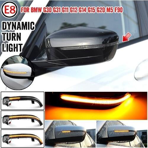 2x For BMW 5 6 7 8 3 Series G38 G30 G31 G11 G20 M5 2017-2019 LED Dynamic Blinker Turn Signal Light Side Rear View Mirror Lamp
