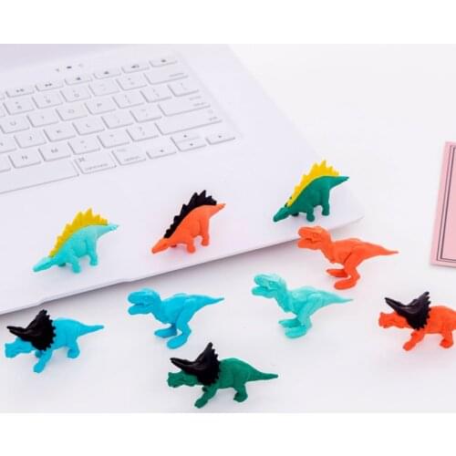 4pc Dinosaur Series Shape Pencil Eraser Student Creative Novelty Kids Rubber Stationery Promotion Eraser Office School Supplies