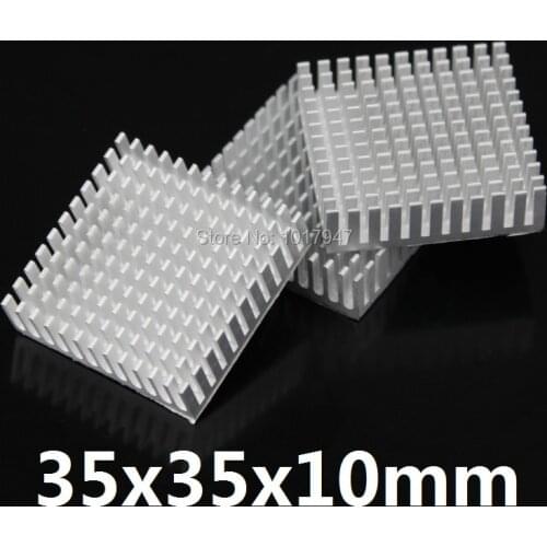 50 Pieces LOT 35x35x10mm 35mm Aluminum Heatsink Heat Sink For IC Chip