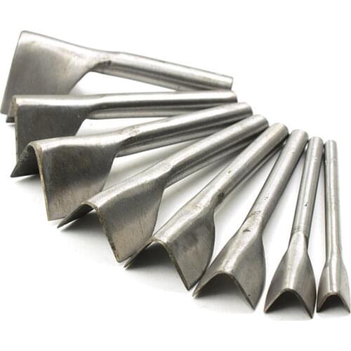 8sizes Leather Punching Tool Leather Craftwork Hole Puncher Belt Leather Tail V-Shaped Cutter DIY Leather Patchwork Cutting Tool