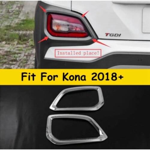Car Rear Tail Lamp Decorative Frame Rear Fog Lamp Cover for Hyundai Kona Encino 2018 2019