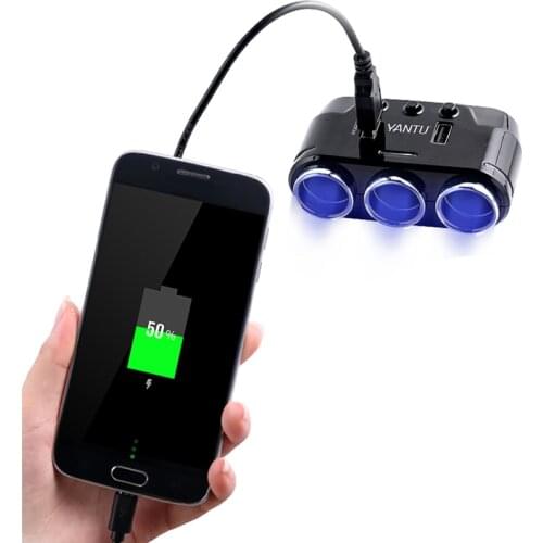 3.1A Car Cigarette Lighter 2 USB Car Charger Voltage Detection Power Adapter for Navigator Car Recorder MP3 Vacuum Cleaner