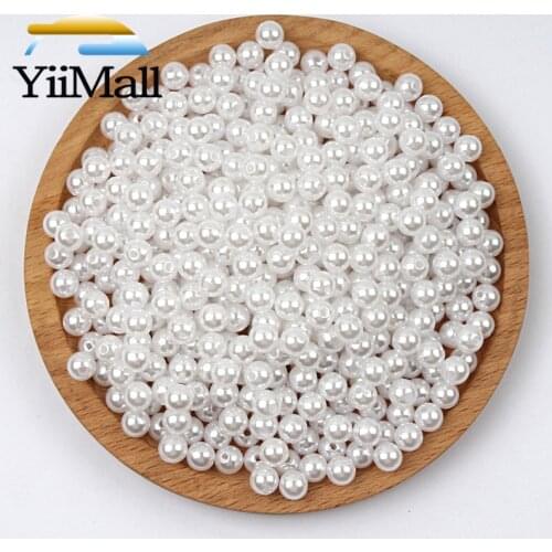 1000Pcs White Round Pearl Beads Various Sizes Loose Spacer Beads For Jewelry Marking Bracelet Necklace Charms Jewelry Finding