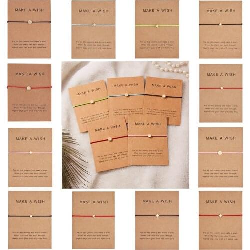 Make A Wish Crown Five-stars Cross Heart Woven Paper Card Bracelet Adjustable Lucky Red String Bracelets Femme Jewelry