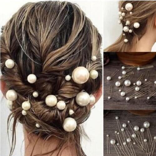 CC Hair Stick Hairgrips Hairpins 20pcs sets Pearl Wedding Hair Accessories For Women 100% Handmade Party Gift Dropshipping M113
