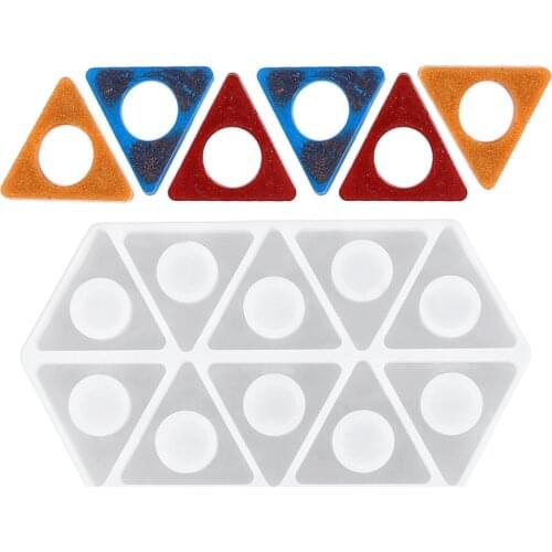 DIY Crystal Epoxy Mold Making Combination Pendulum Table Flower Pot Triangle Combination Jigsaw Decor Mold Wholesale DropShip