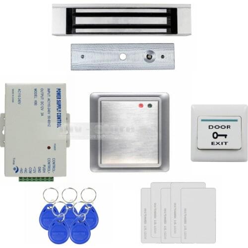 DIYSECUR Waterproof Remote Control Without Keypad ID Card Reader + 180KG Magnetic Lock Access Control System Full Kit Set 8168A